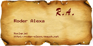 Roder Alexa névjegykártya